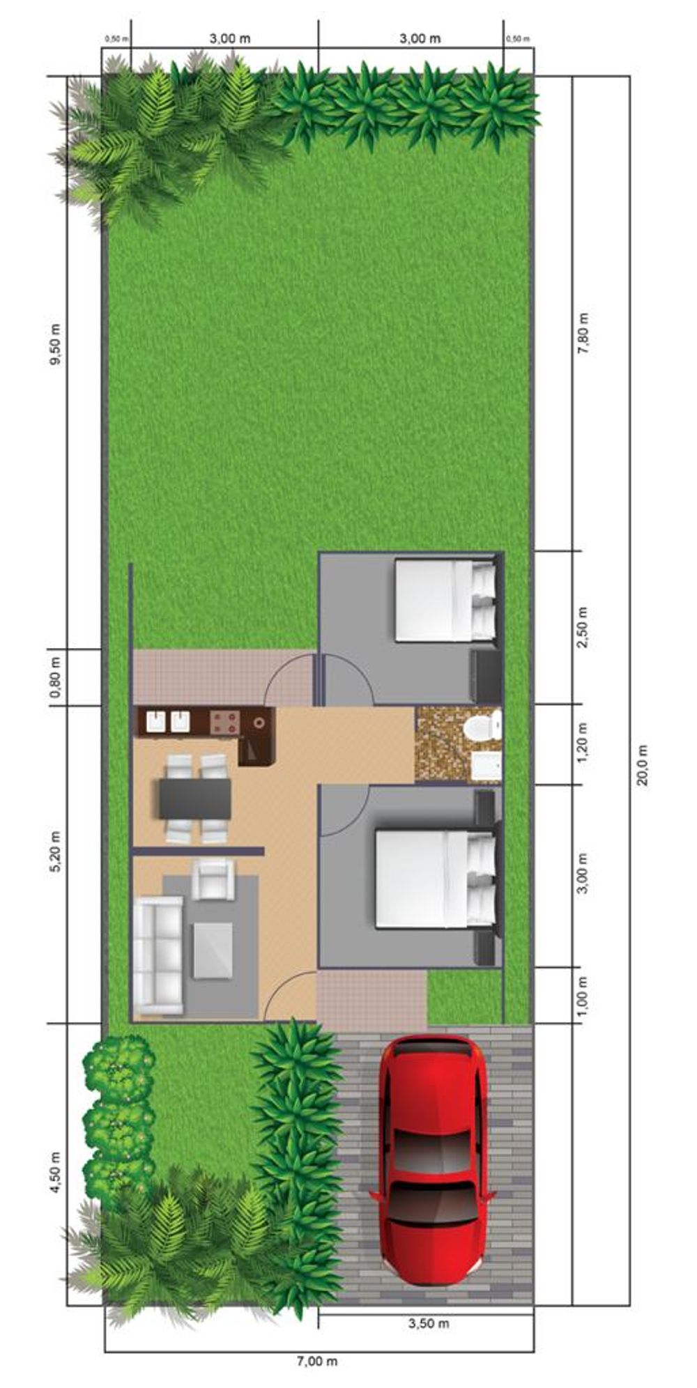 foto denah rumah tipe 36 perumahan KATNIS ROYAL WONODADI