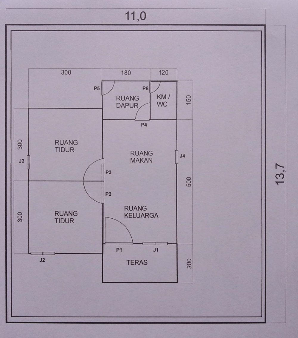 foto denah rumah tipe Premium 36/150 perumahan KOMPLEK BERANGAS PERMATA INDAH