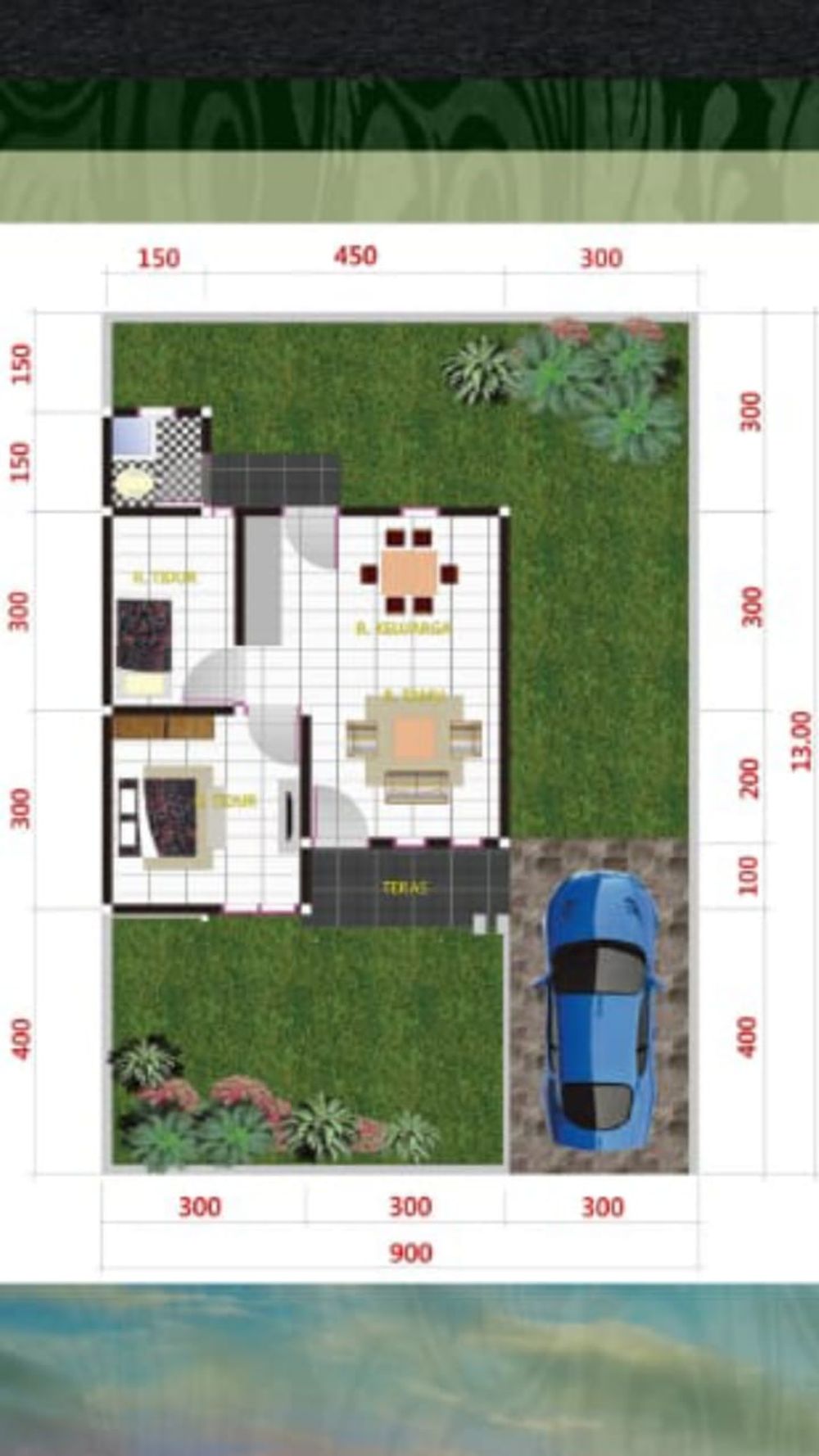 foto denah rumah tipe 36 perumahan FAJAR ANDALAS