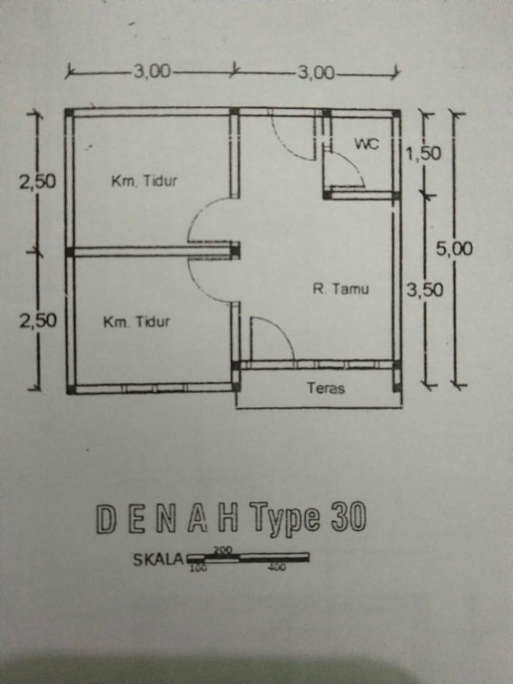 foto denah rumah tipe 30 perumahan GRIYA MARANATA INDAH