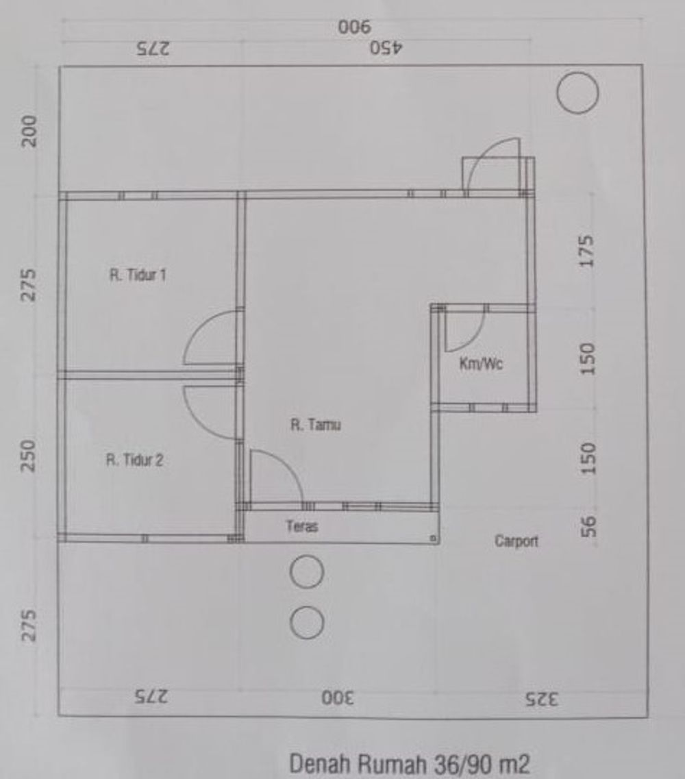 foto denah rumah tipe 36/84 perumahan BCM PERSADA 2
