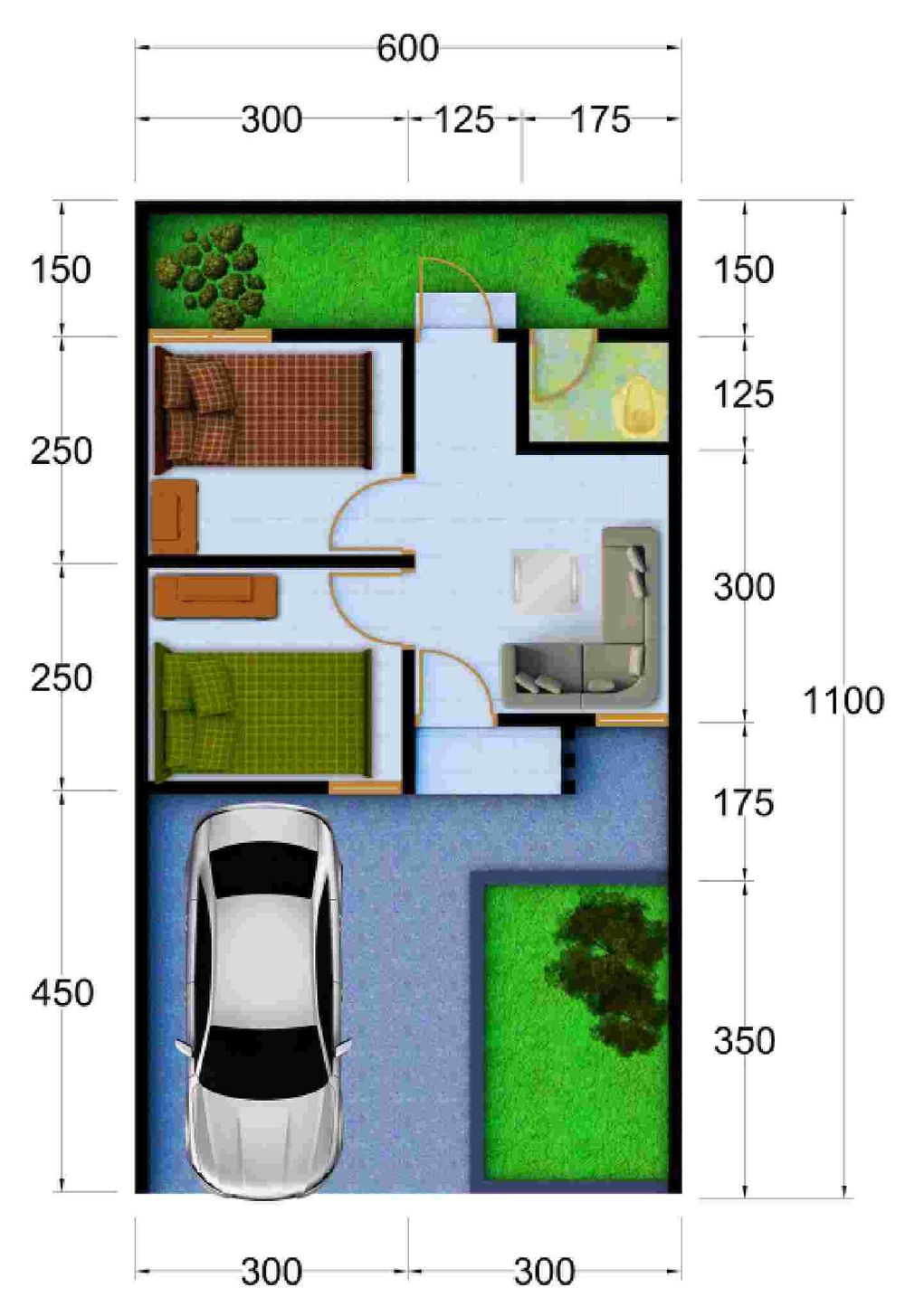 foto denah rumah tipe 30/89 Subsidi perumahan CENDANA RESIDENCE