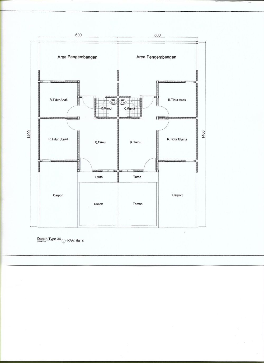 foto denah rumah tipe 36 perumahan Sibuluan Permai