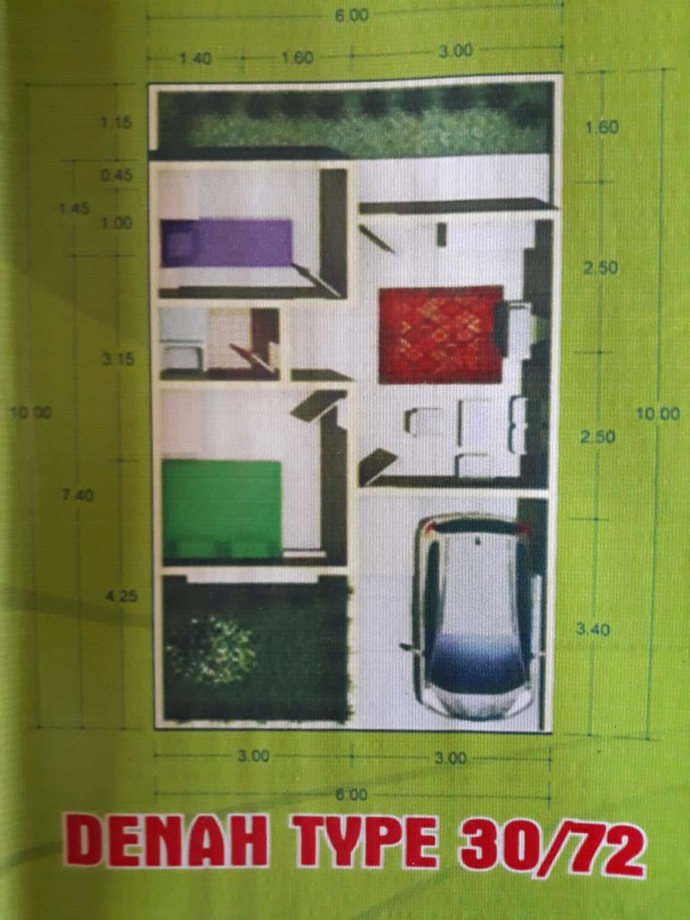 foto denah rumah tipe subsidi perumahan CIPAMEUNGPEUK GREEN RESIDENCE