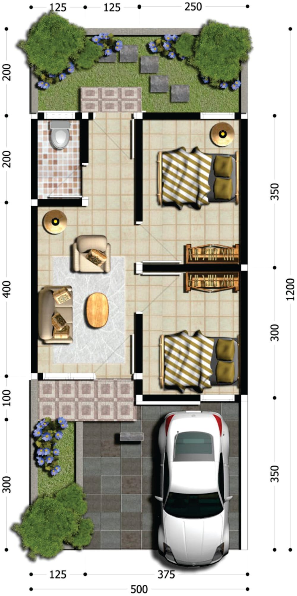 foto denah rumah tipe 33/60 perumahan NEW KALISAT RESIDENCE