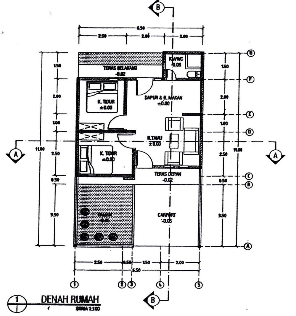 foto denah rumah tipe 36/66 perumahan Cikondang Regency