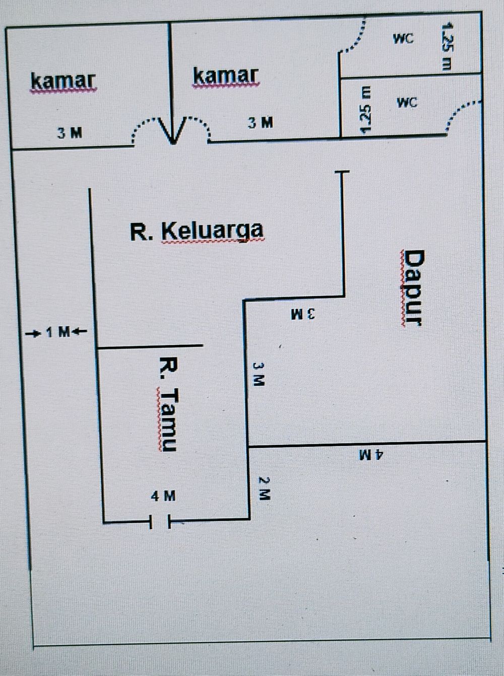 foto denah rumah tipe 60 perumahan PERUMAHAN AMELIA GARDEN