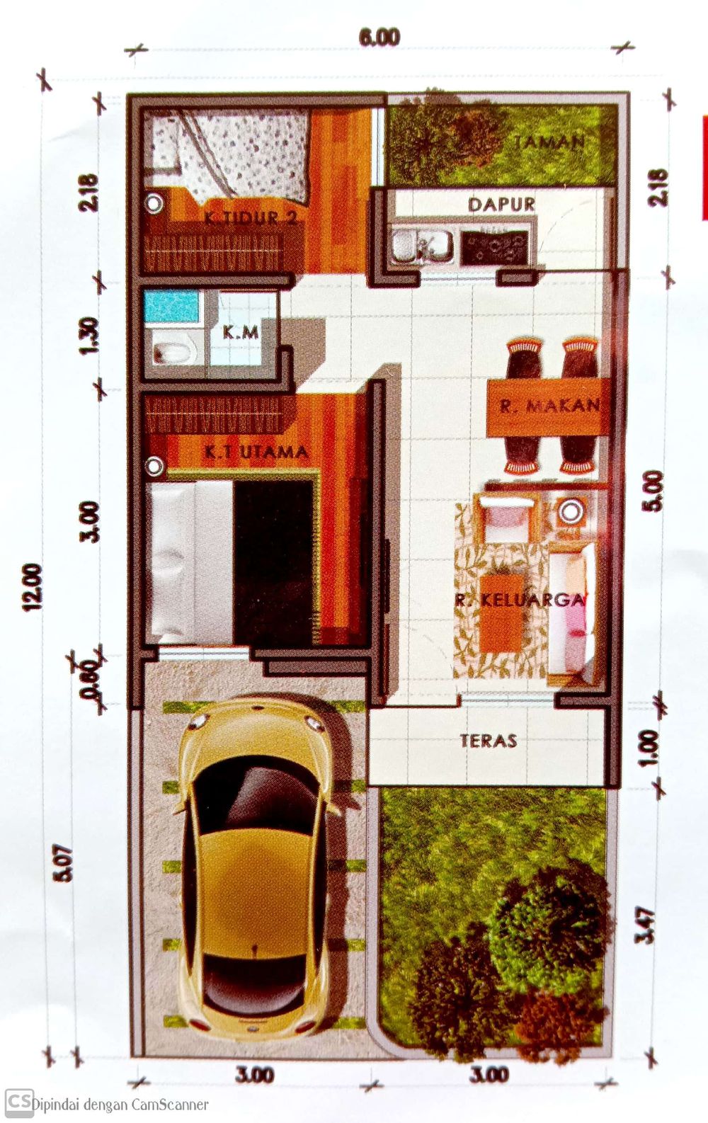 foto denah rumah tipe 36 perumahan Perumahan Griya Kamboja