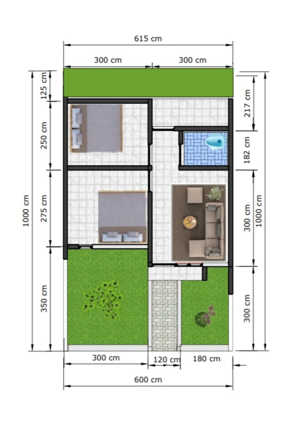 foto denah rumah tipe 30/60 perumahan ASIK RESIDENCE
