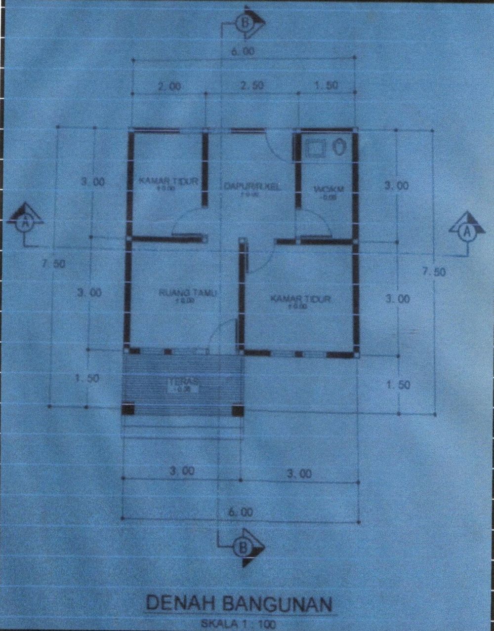 foto denah rumah tipe Engkel 36/110 perumahan PERUMAHAN BIFA'I PERMAI