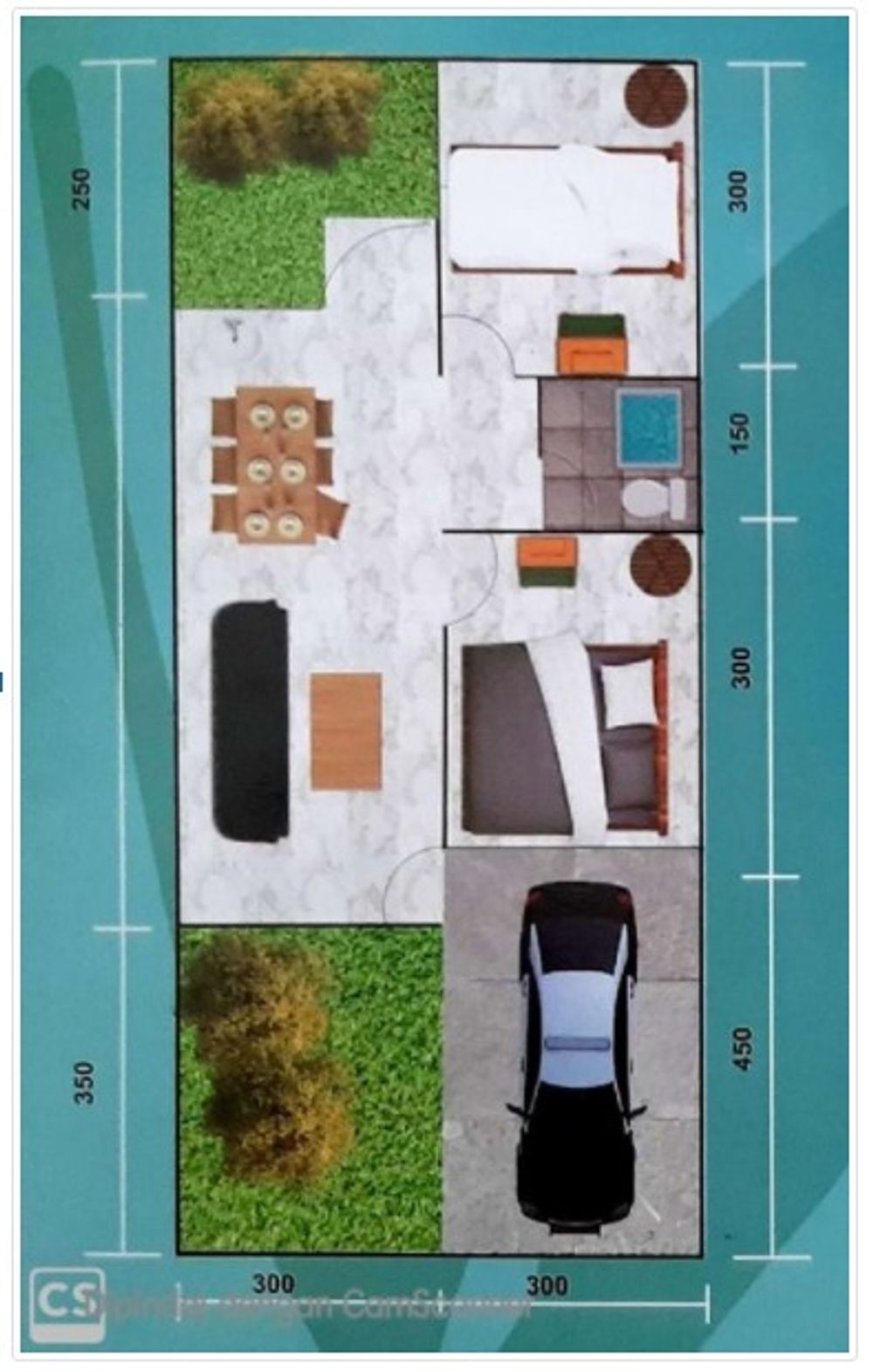 foto denah rumah tipe 36/72 perumahan Puri Permata