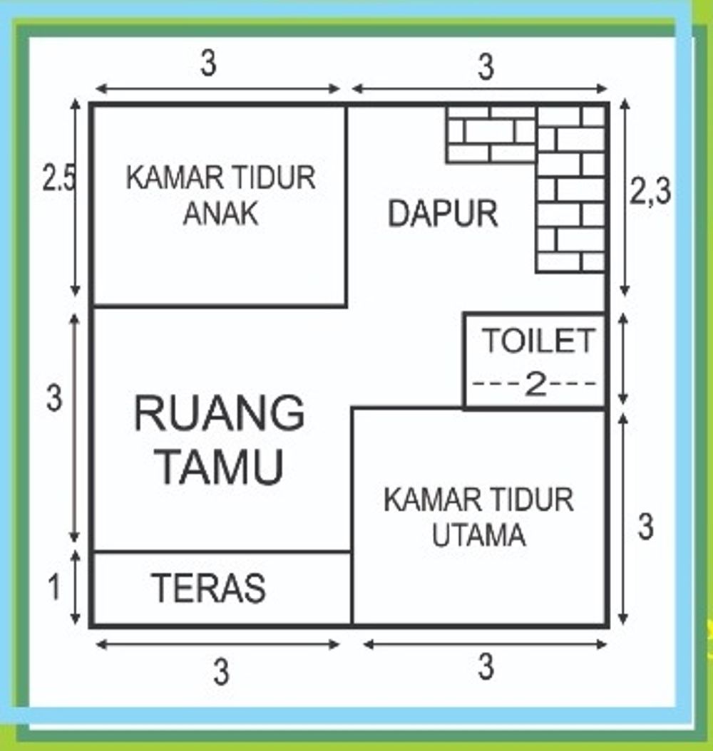 foto denah rumah tipe 36/138 perumahan DEAH RAYA RESIDENCE