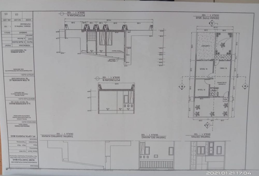 foto denah rumah tipe SUBSIDI perumahan BUMI TANETEA MAS TAHAP 2