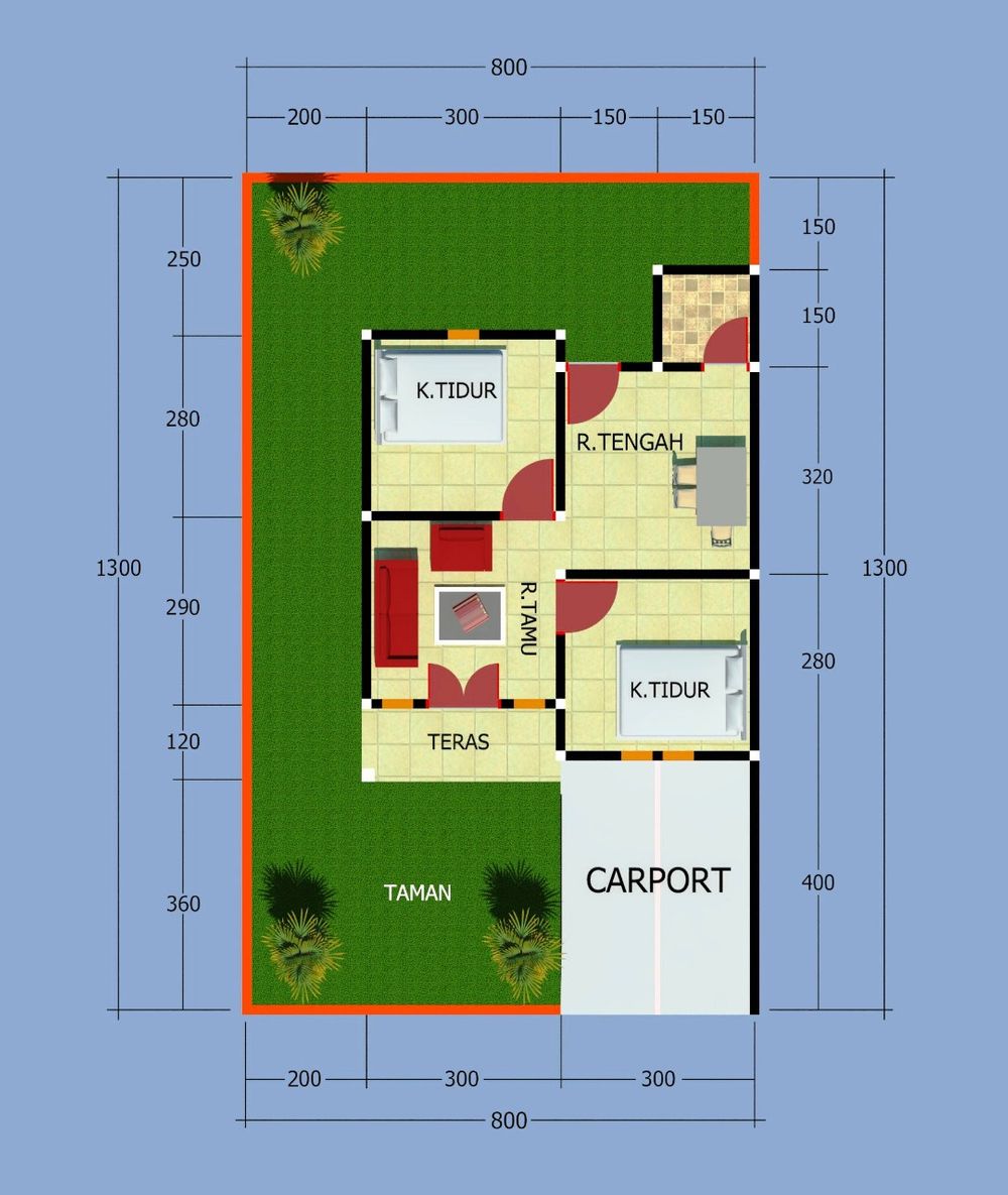 foto denah rumah tipe 36 perumahan PRADANA RESIDENCE 6