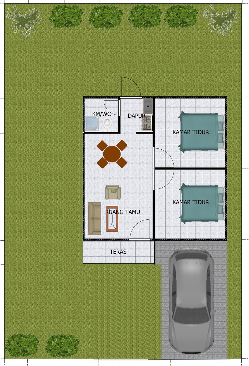 foto denah rumah tipe 36 perumahan Bisma Residence 2 (Tahap 2)