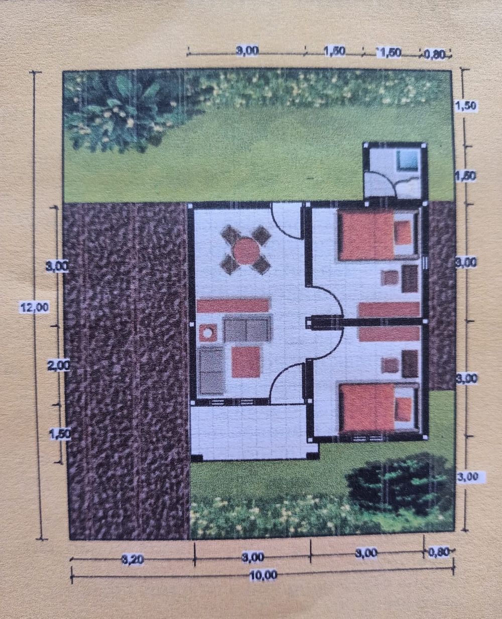 foto denah rumah tipe 36 perumahan NUNUKAN CITRA CEMERLANG
