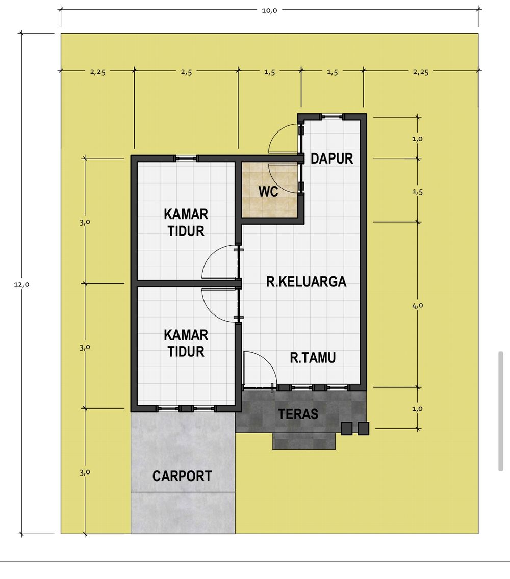 foto denah rumah tipe 36 perumahan MAHKOTA RESIDENCE