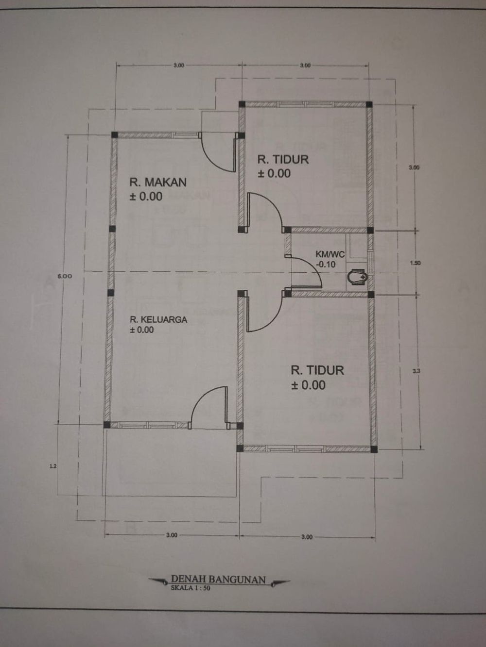 foto denah rumah tipe 45 perumahan MAHKOTA RESIDENCE