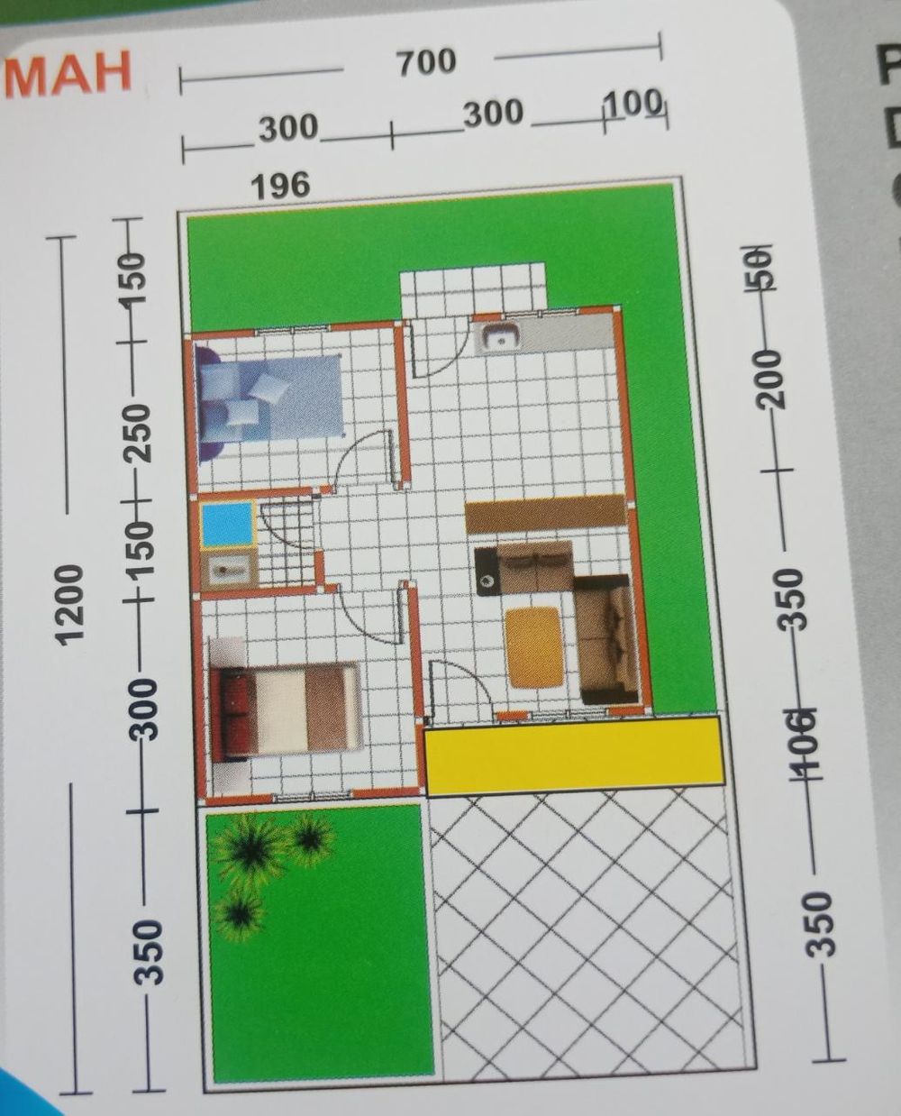 foto denah rumah tipe 36 perumahan Berlian Melaburi Residence