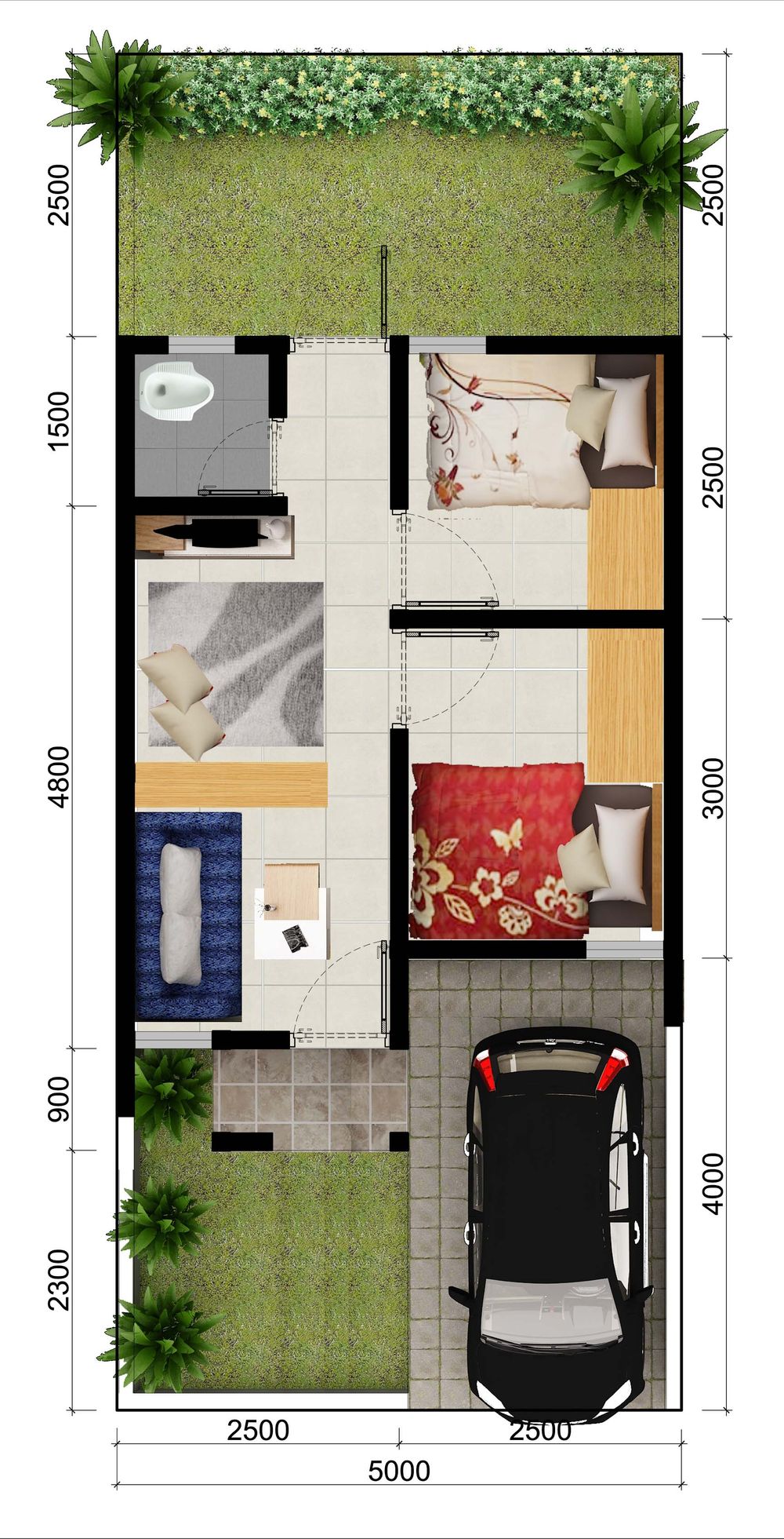 foto denah rumah tipe 30/60 perumahan PANGAUBAN SILIH ASIH TAHAP 2