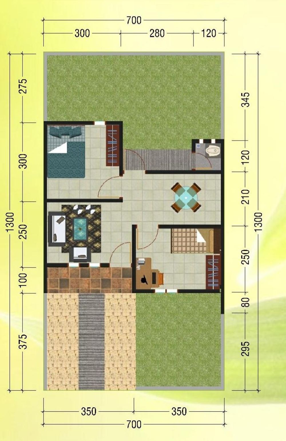 foto denah rumah tipe 36/91 perumahan GREEN DIRLAND RESIDENCE 2