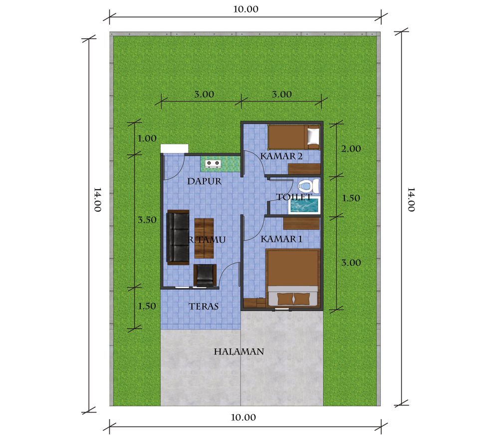 foto denah rumah tipe 36 perumahan SANDAI ASRI RESIDENCE TAHAP 2