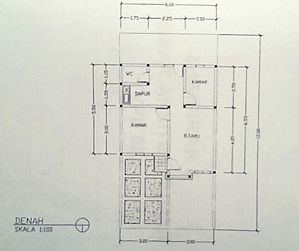 foto denah rumah tipe 36/72 perumahan Bumi maya asri