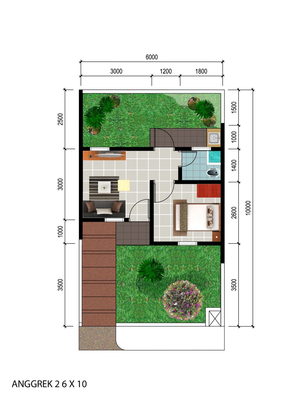 foto denah rumah tipe Edelweis S perumahan PERMATA MUTIARA MAJA - CLUSTER SAPHIRE & SAPHIRE 2