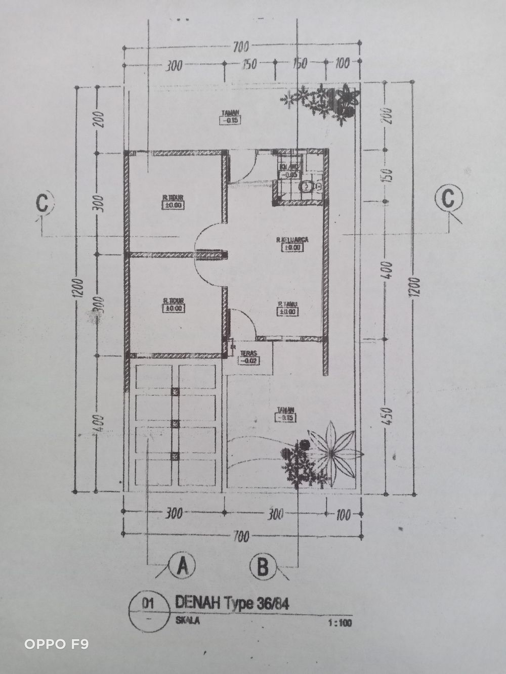 foto denah rumah tipe 36 perumahan Puri Rogojampi