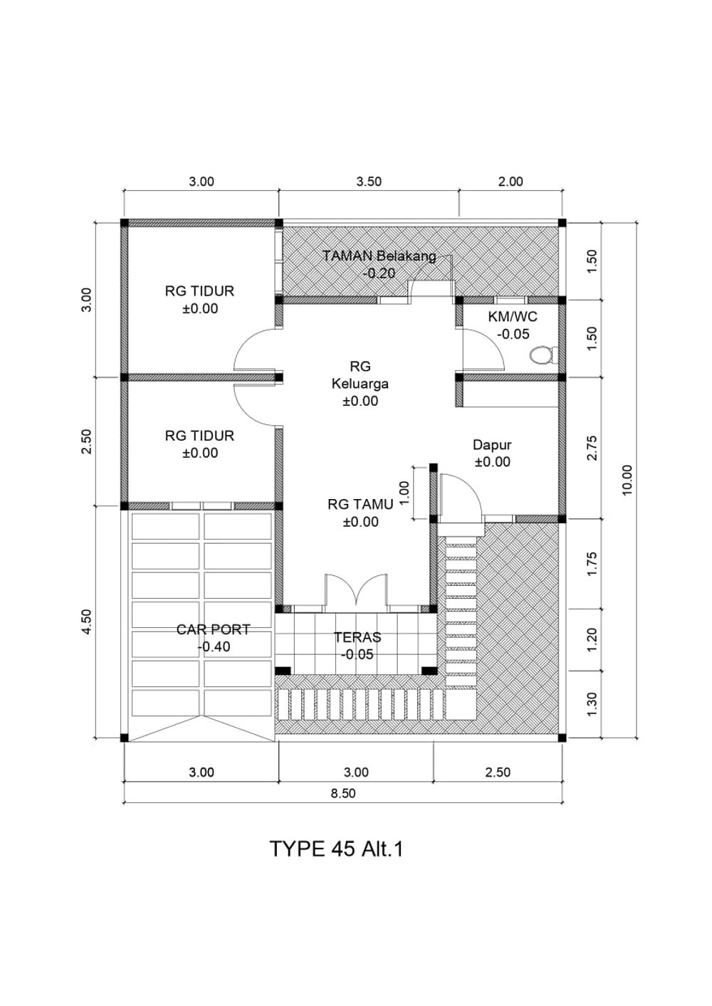 foto denah rumah tipe 45 perumahan Puri Rogojampi