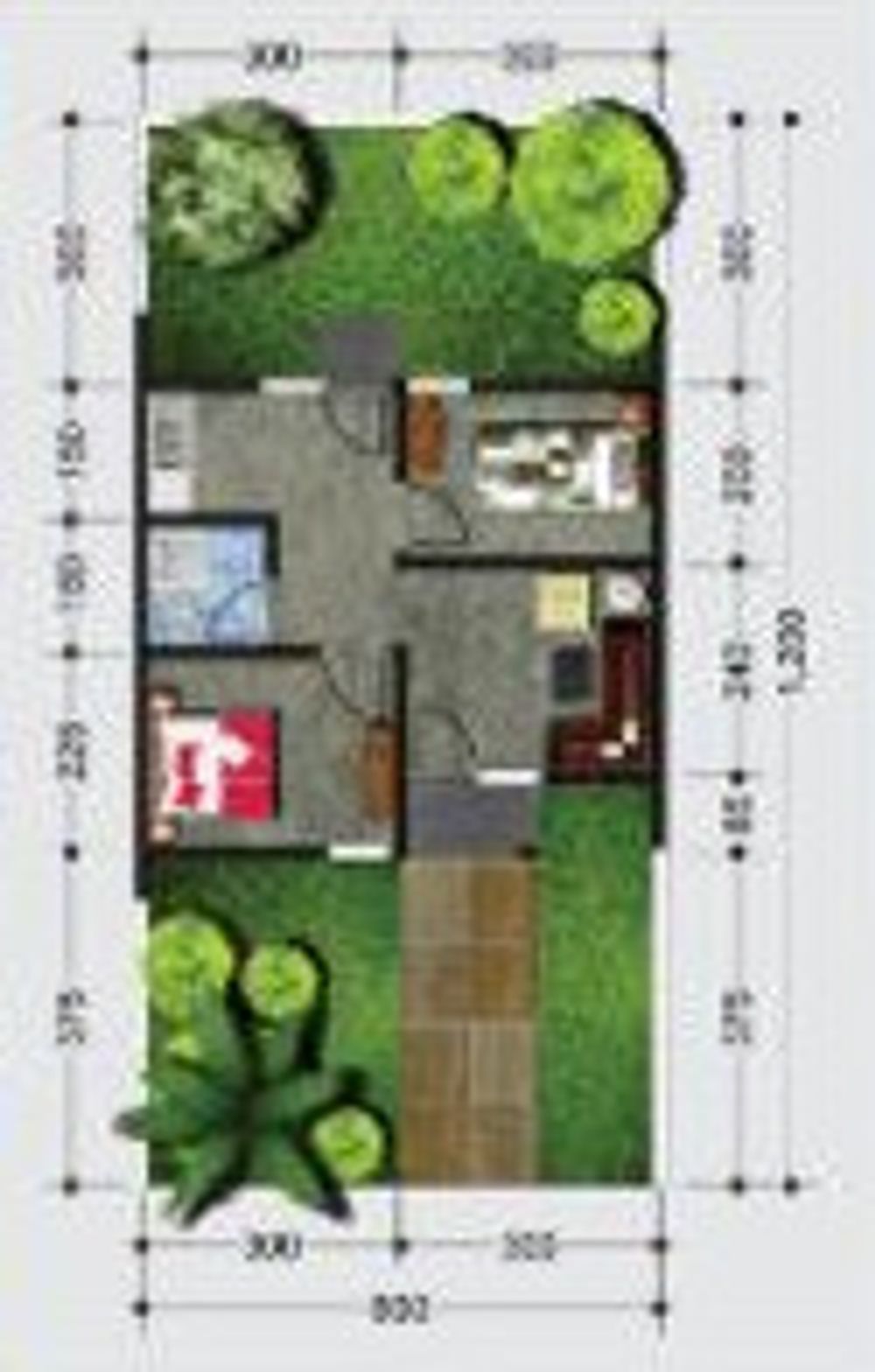 foto denah rumah tipe 30 perumahan GRAND ZAMZAM CITY