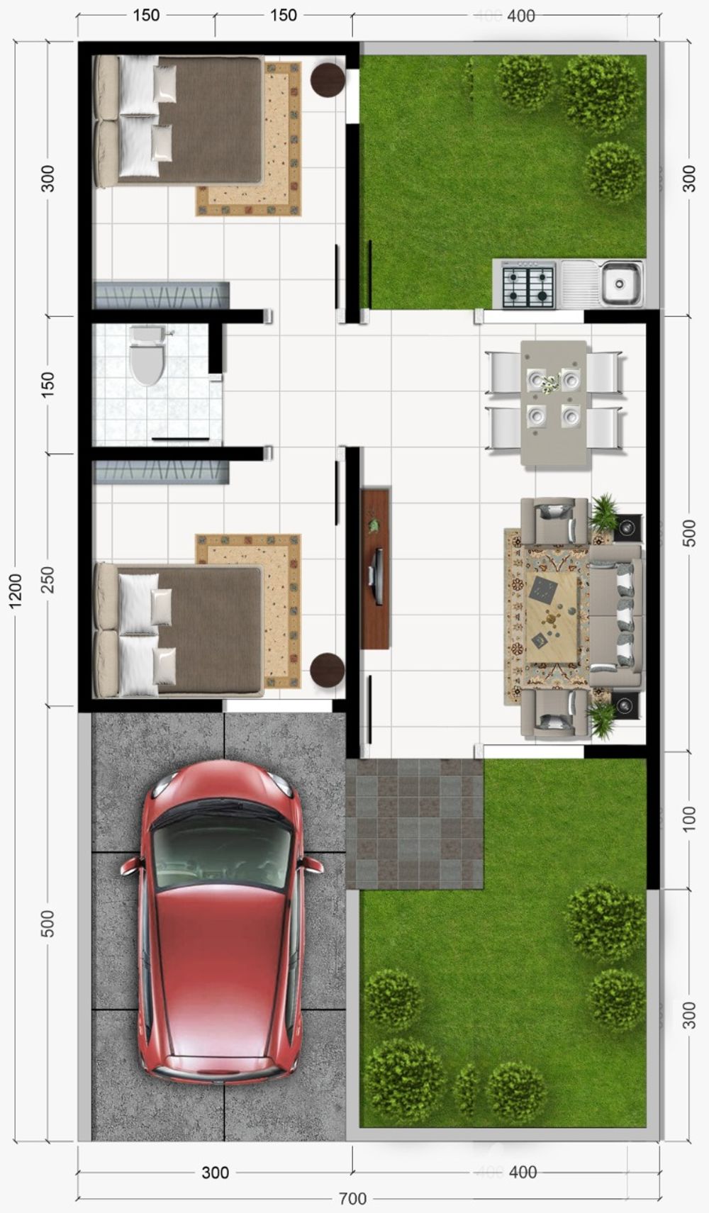 foto denah rumah tipe 45/84 perumahan de' Diamond Park