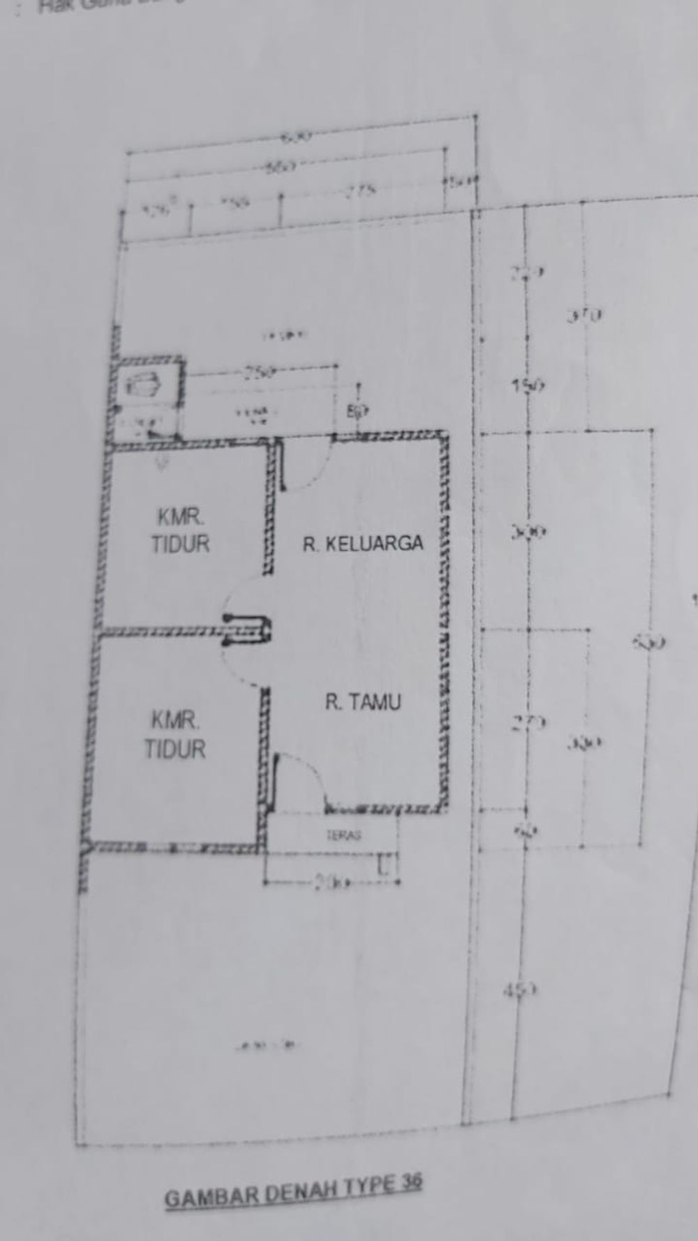 foto denah rumah tipe 36 perumahan VILLA RATU MAS