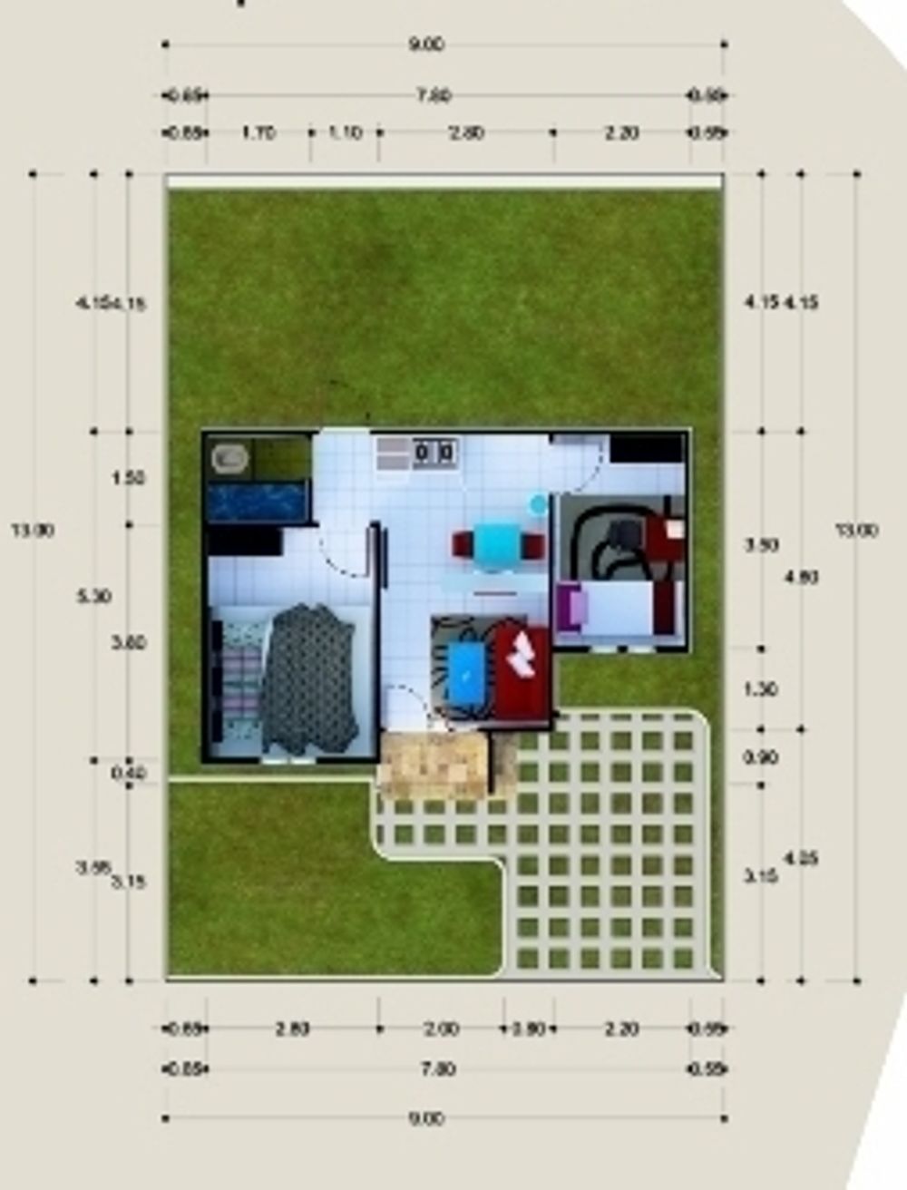 foto denah rumah tipe 36 perumahan BAIHAQI REGENCY