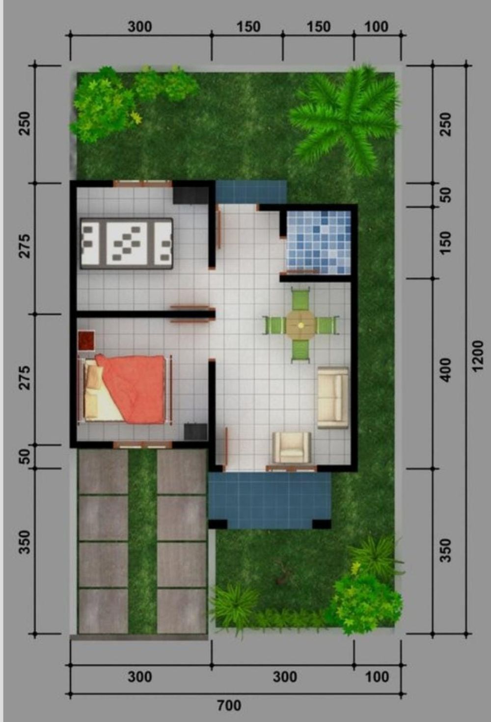 foto denah rumah tipe 36 perumahan GRAND BATIQ REGENCY Tahap 2
