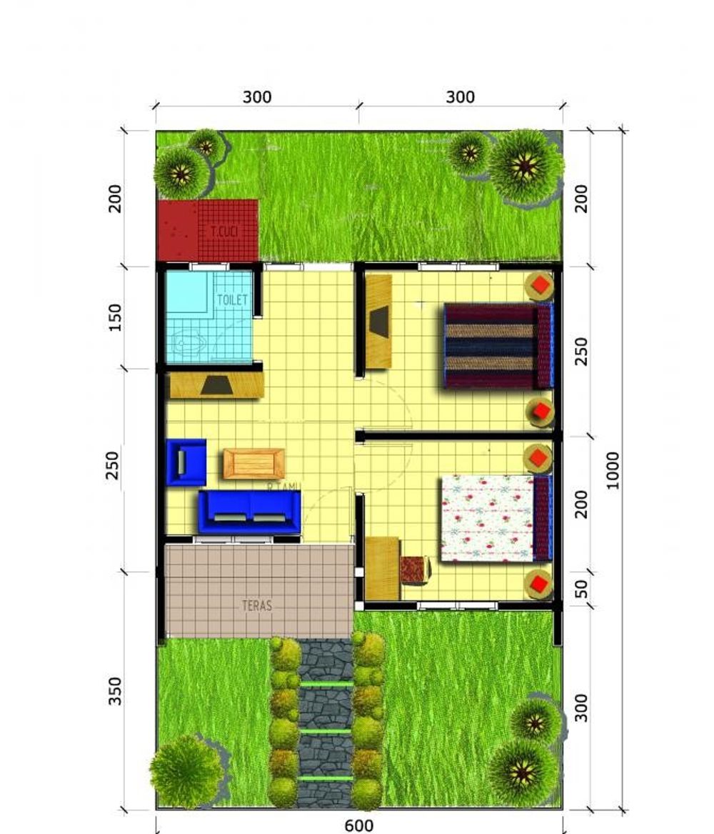 foto denah rumah tipe 30/60 perumahan PERUMAHAN KALAPANUNGGAL ASRI