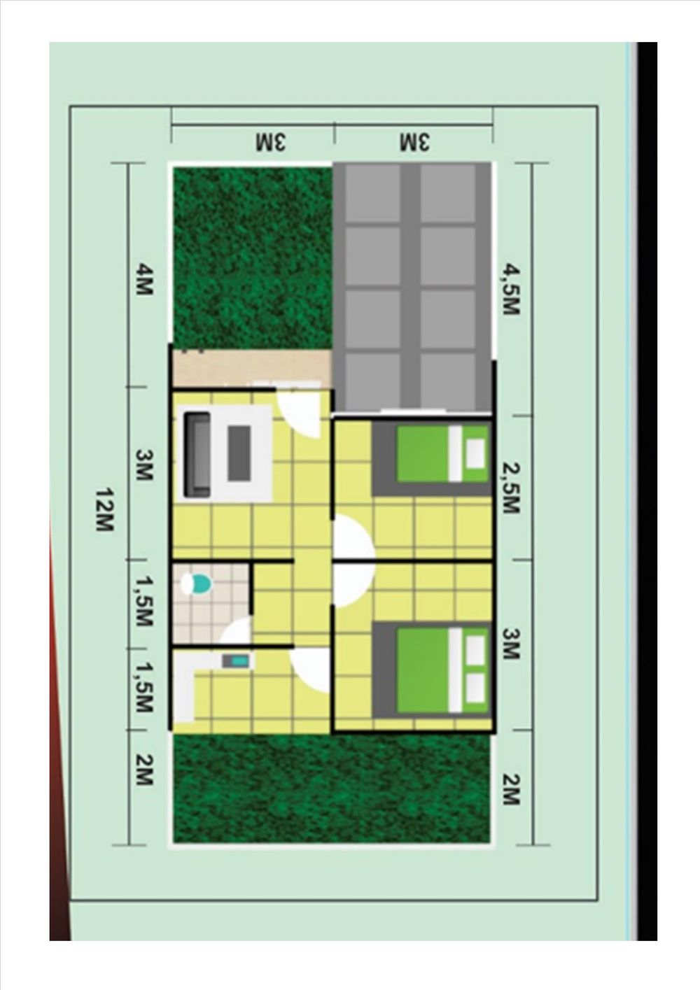 foto denah rumah tipe PAKKABBA GREEN HOUSE I perumahan PAKKABBA GREEN HOUSE I
