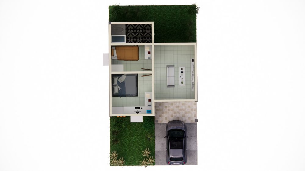foto denah rumah tipe 36 MINIMALIS MODERN perumahan PALM INDAH
