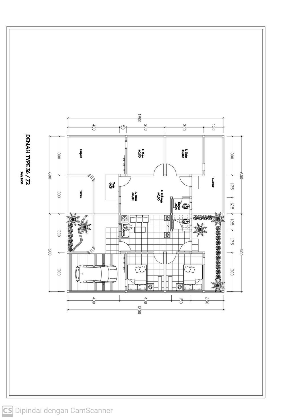 foto denah rumah tipe 36 perumahan TEGUH RAHAYU RESIDENCE