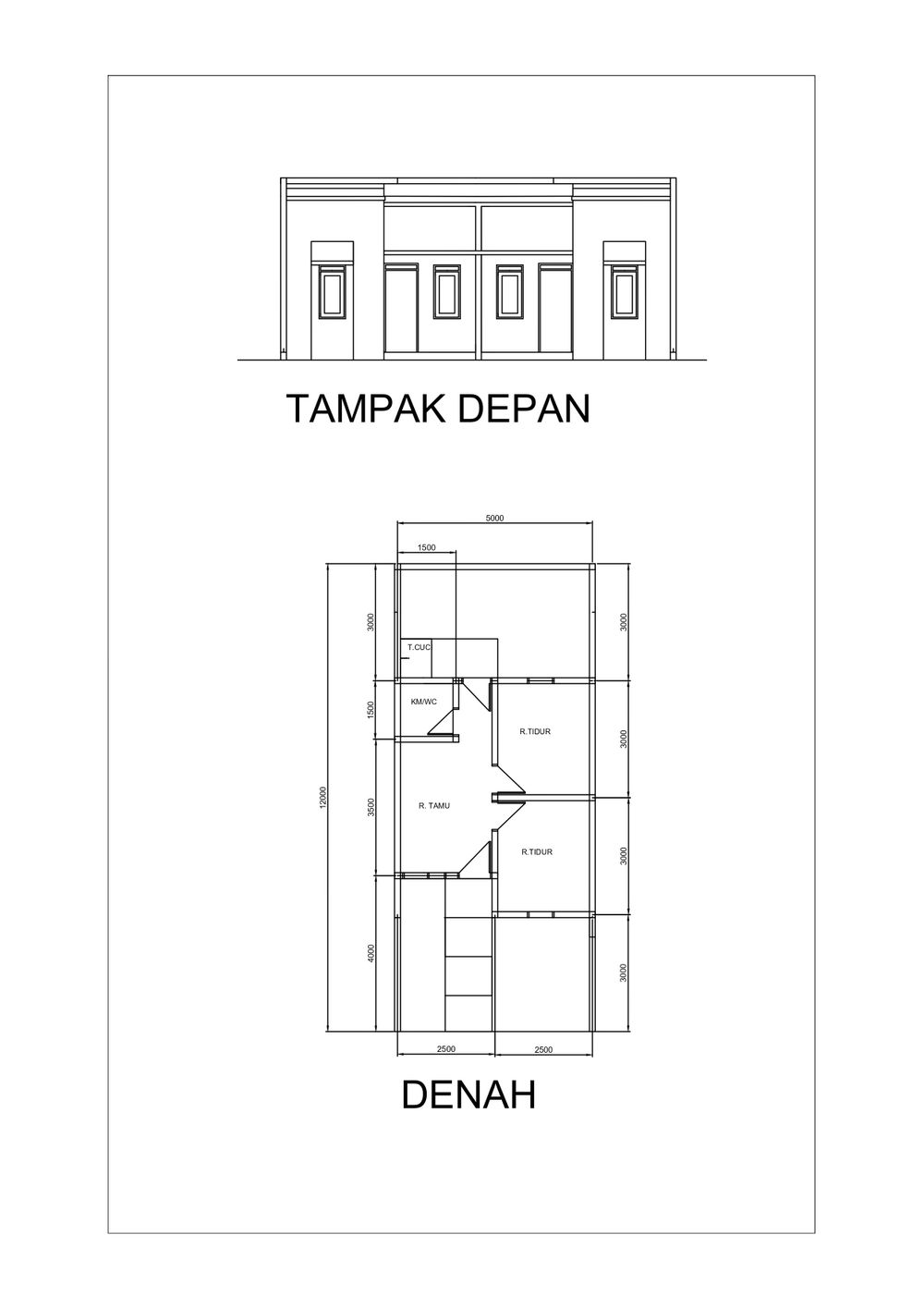 foto denah rumah tipe 30/60 perumahan BUMI TAJUR RAYA