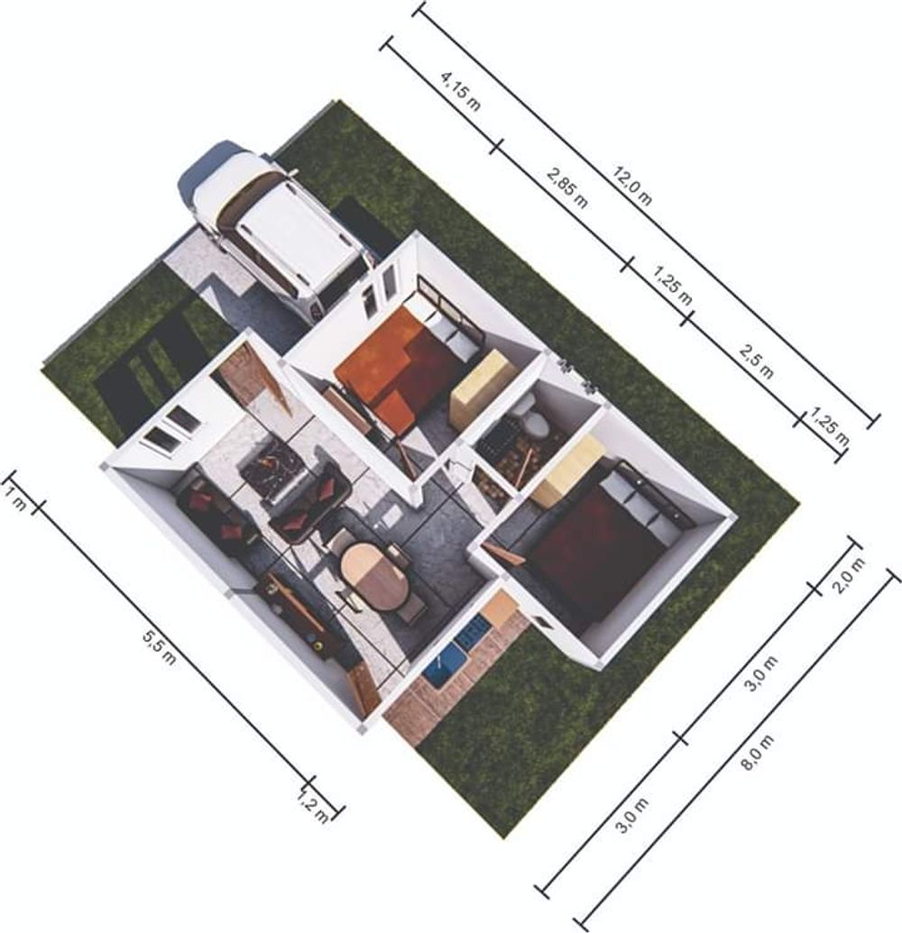 foto denah rumah tipe 36 perumahan BERINGIN HILLS RESIDENCE
