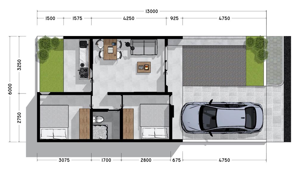 foto denah rumah tipe 36 perumahan Rafika Residence