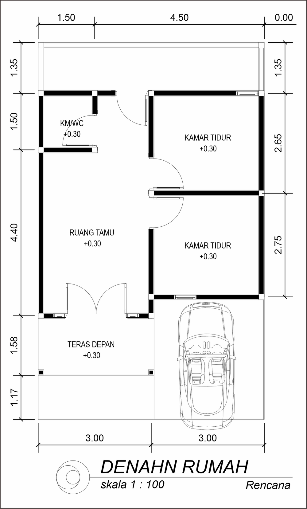 foto denah rumah tipe 36 perumahan Permata Grati Garden