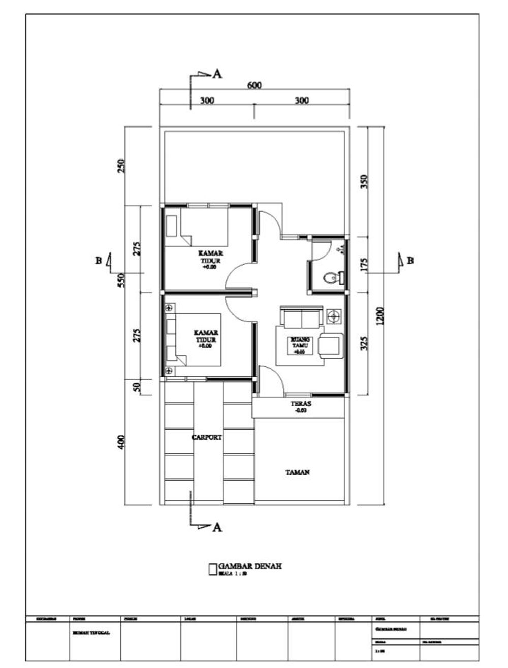 foto denah rumah tipe 30/78 perumahan BUKIT CIANJUR RESIDENCE