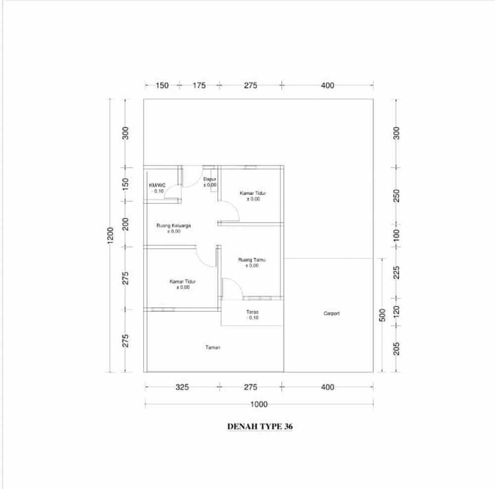 foto denah rumah tipe 36 perumahan Tubagus Palm Indah Residence