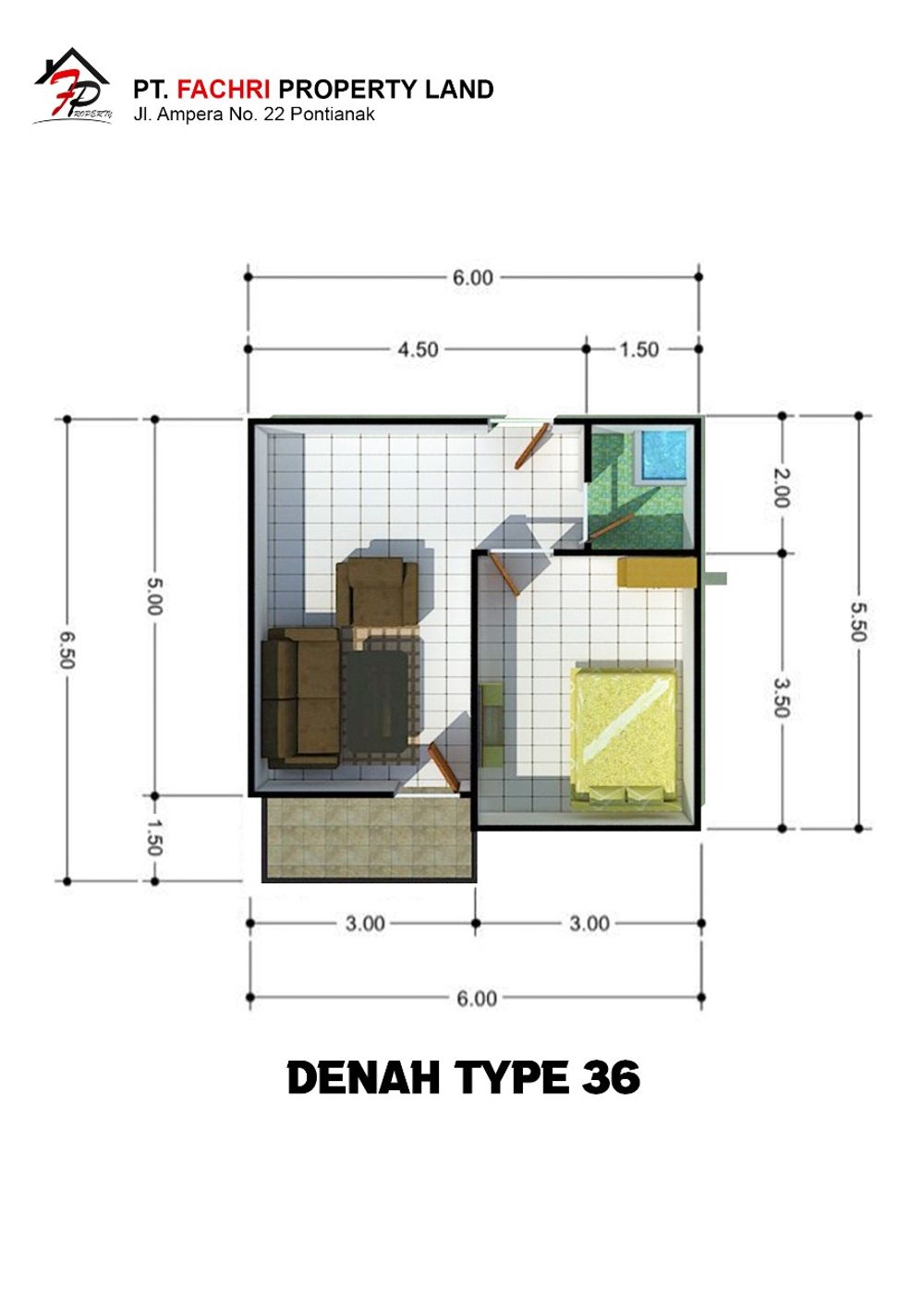 foto denah rumah tipe 36 perumahan TUNAS HARAPAN RESIDENCE 2 BLOK B