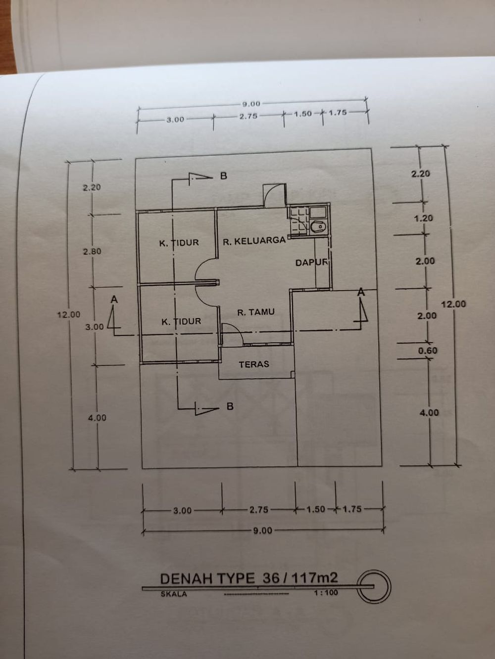 foto denah rumah tipe 36 perumahan ISTANA MADANI RESIDENCE