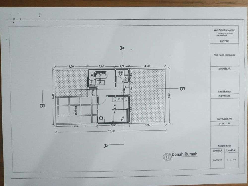foto denah rumah tipe 24 perumahan WELL GREEN RESIDENCE