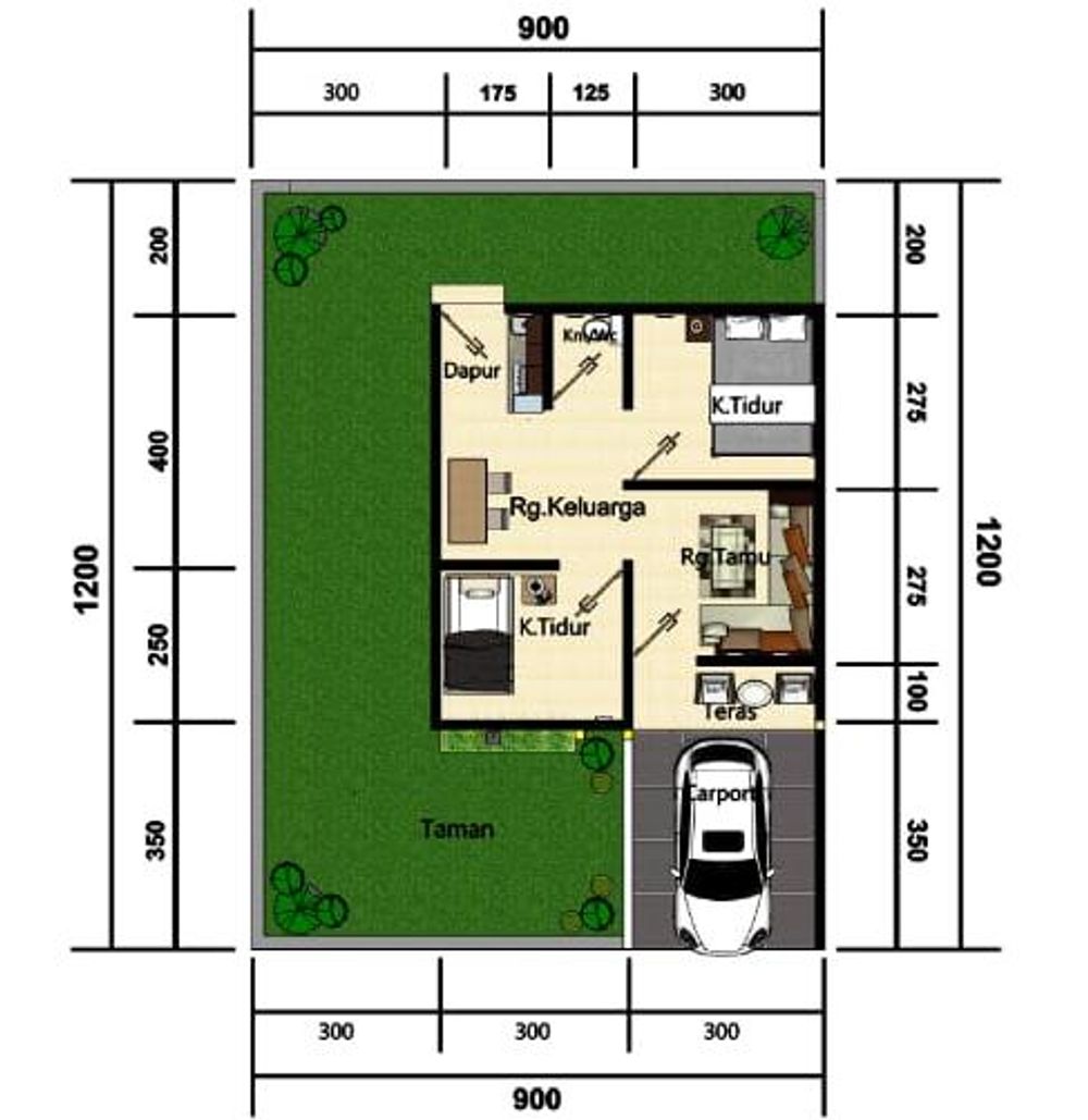 foto denah rumah tipe 36/108 perumahan NABIGHA RESIDENCE