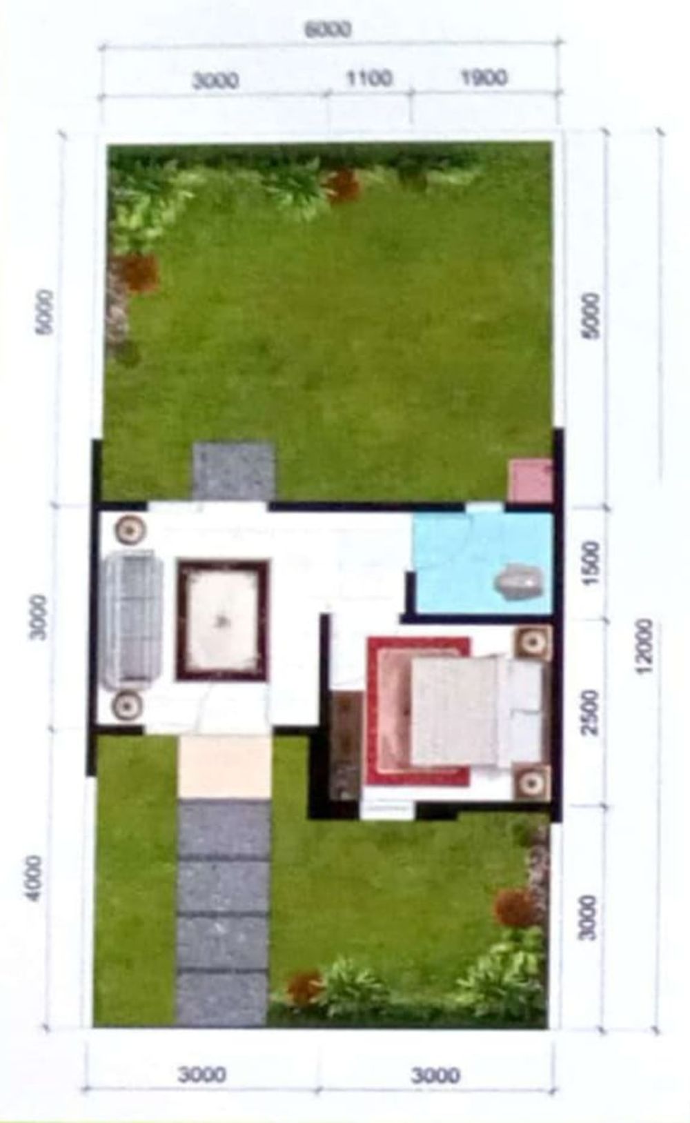 foto denah rumah tipe 21/72 perumahan PURI KARTIKA TIGA